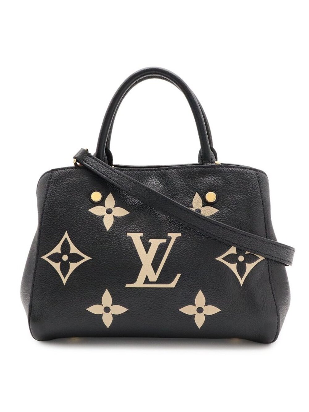 Louis Vuitton Monogram Empreinte Montaigne BB 2-Way Shoulder Bag Noir Black